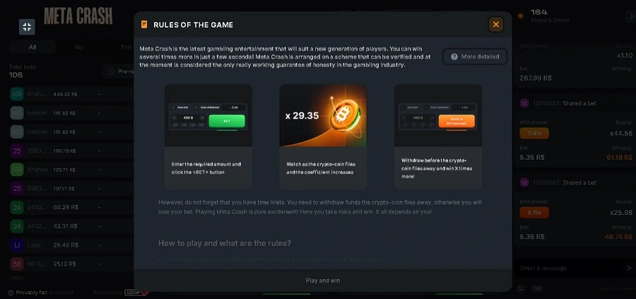 Meta Crash Demo regras
