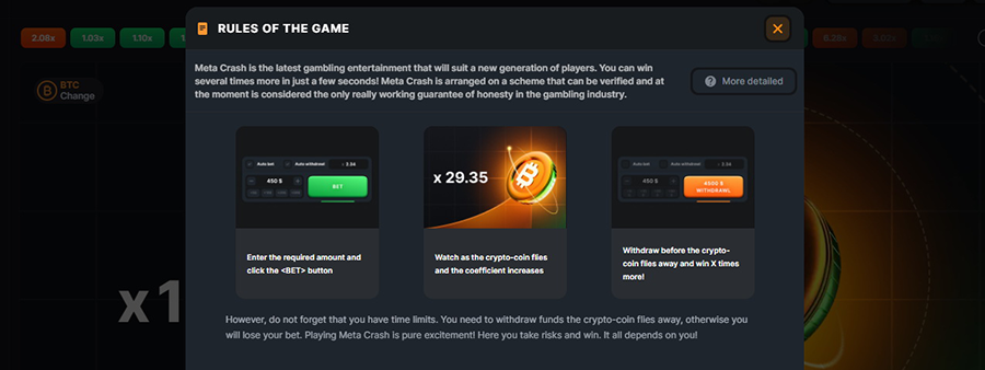 Meta Crash game how to play